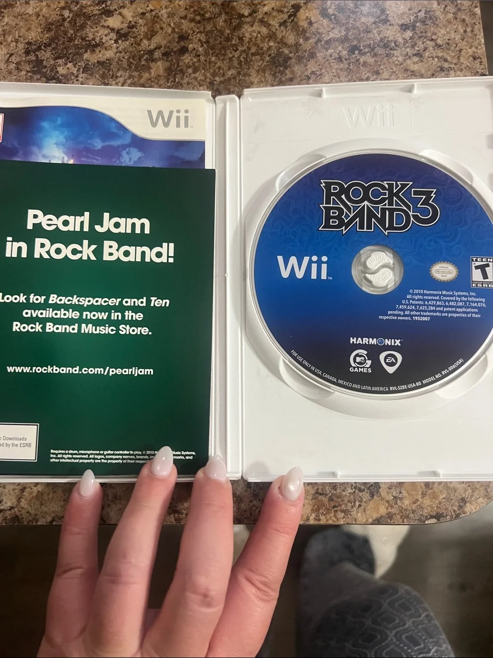 Nintendo Wii Rock Band 3 Video Game - White Case with Colorful Cover Art